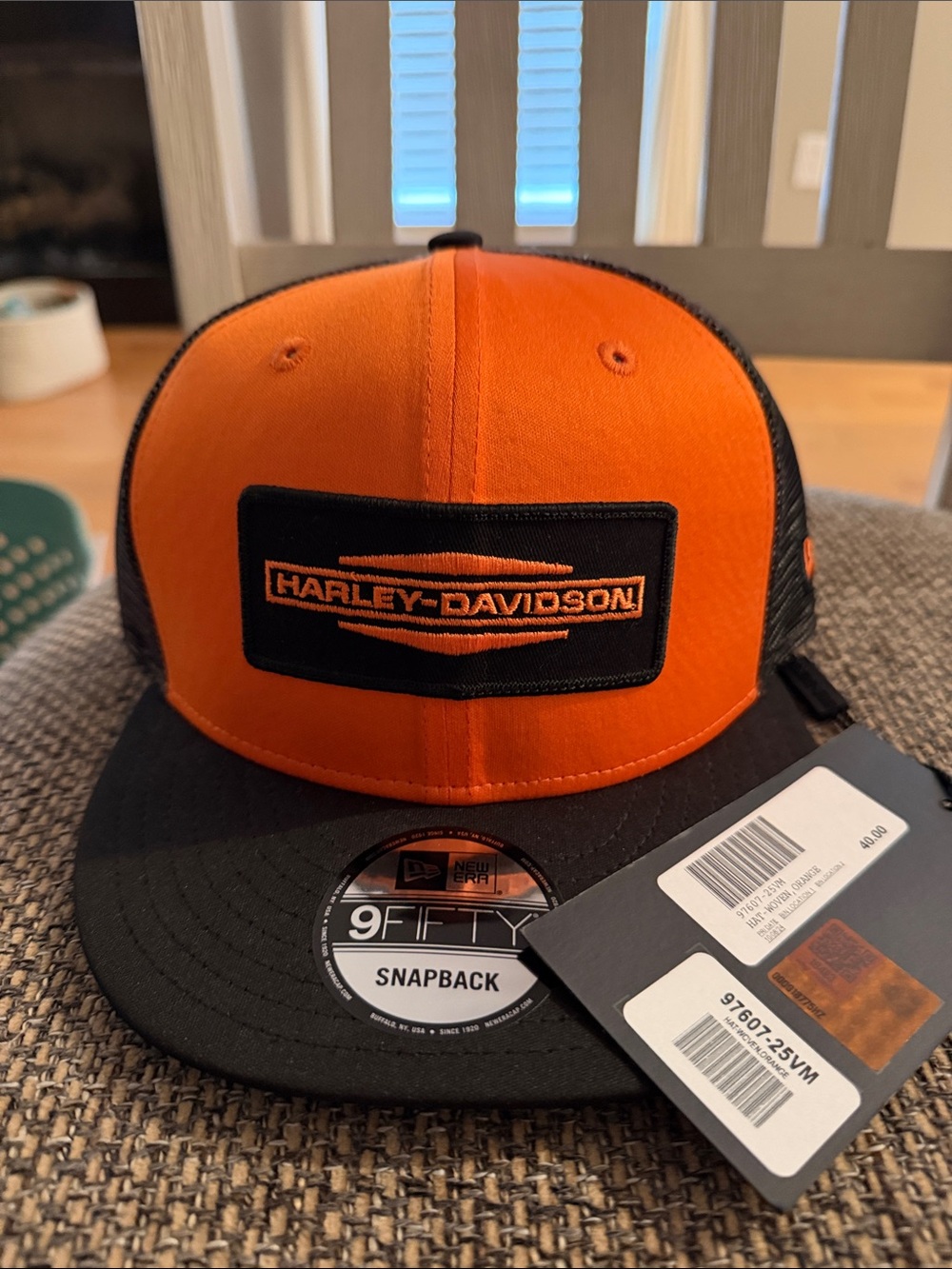 Harley-Davidson Orange and Black Logo Patch Snapback